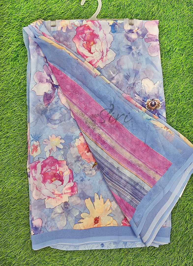 Lovely Digital Print Georgette Saree