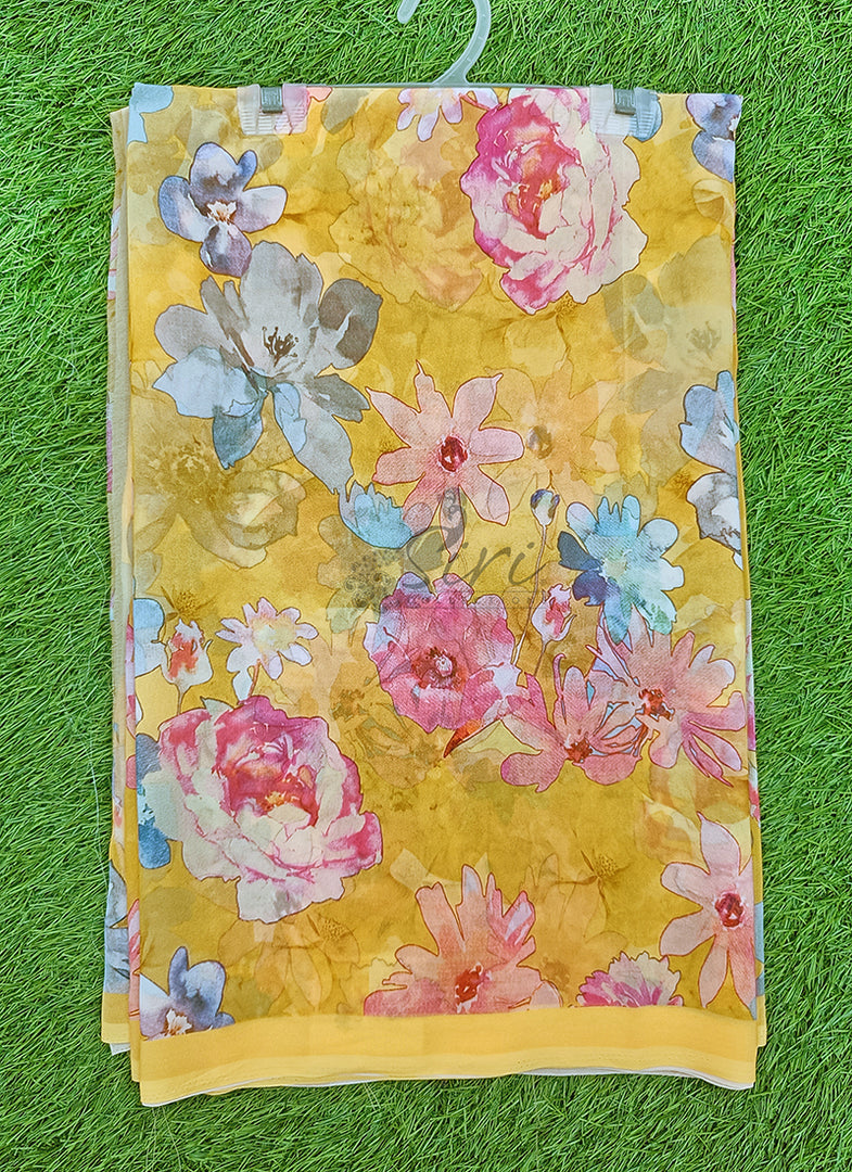 Lovely Digital Print Georgette Saree