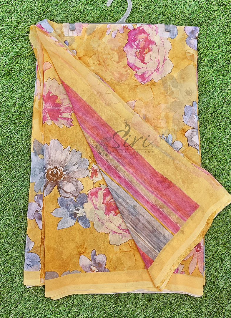 Lovely Digital Print Georgette Saree