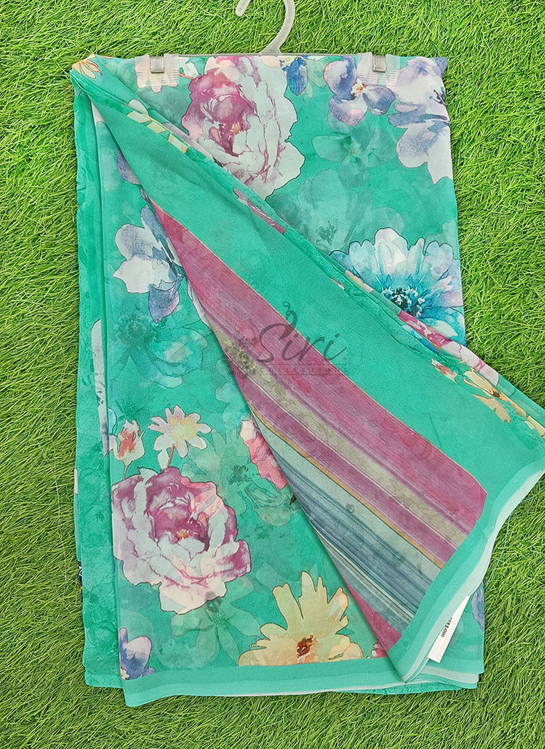 Lovely Digital Print Georgette Saree