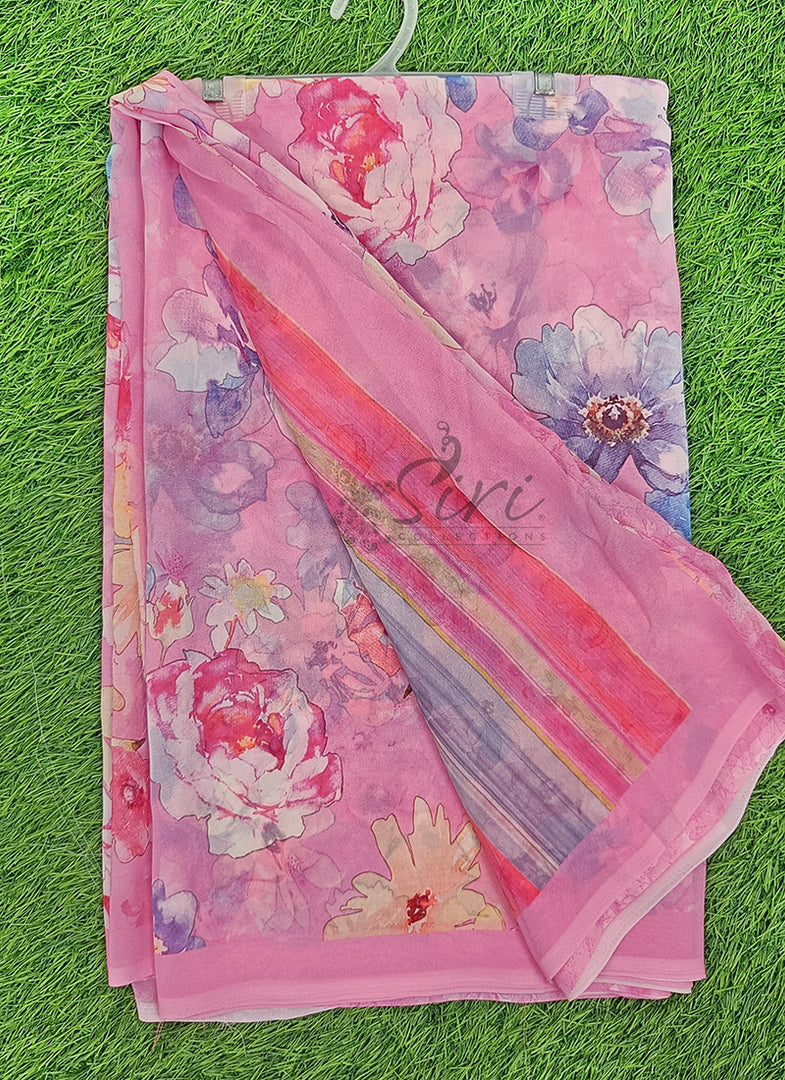 Lovely Digital Print Georgette Saree