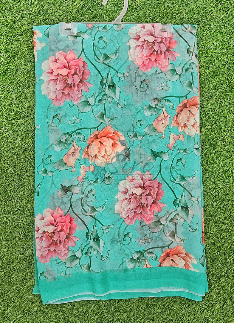 Lovely Digital Print Georgette Saree