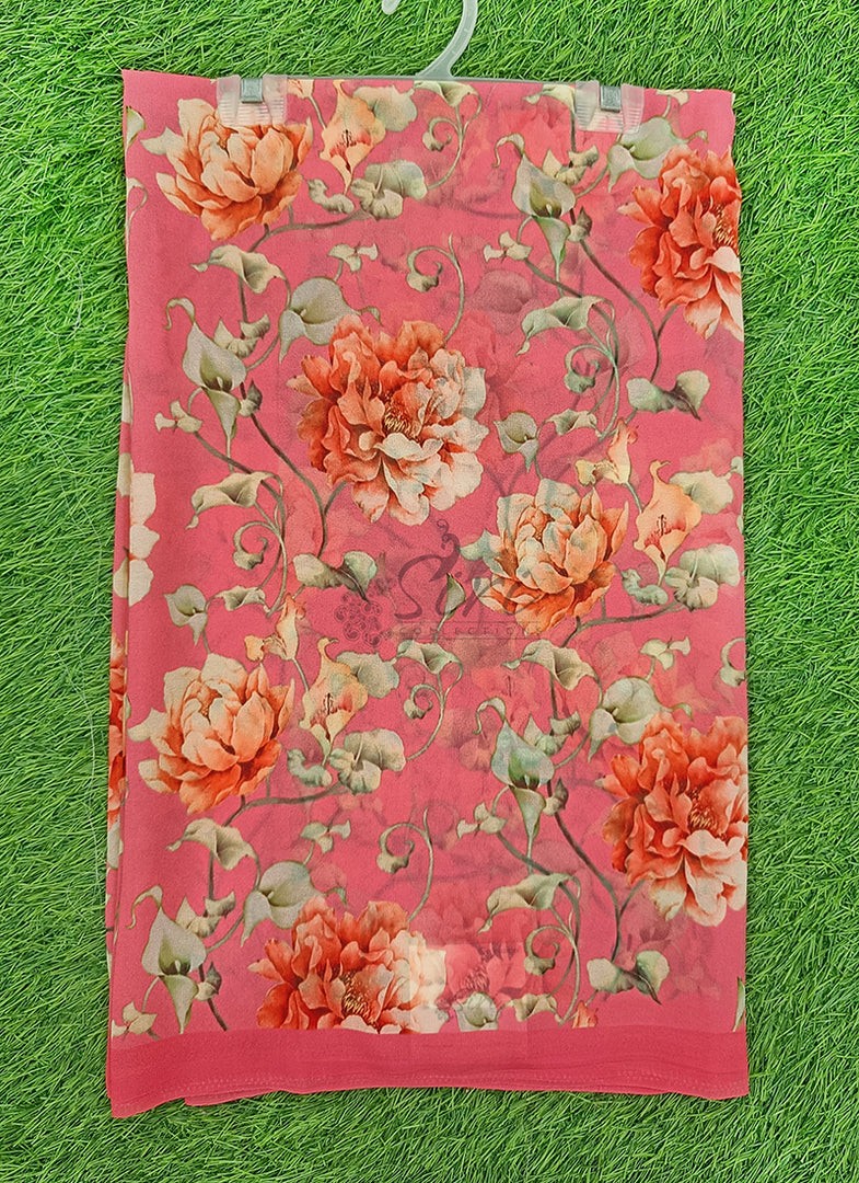 Lovely Digital Print Georgette Saree