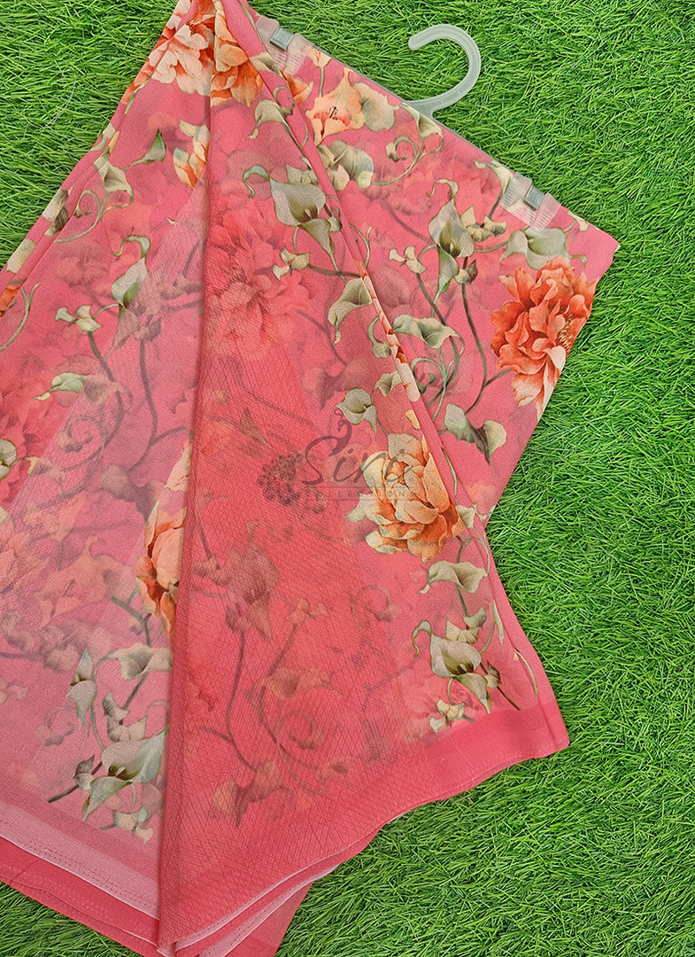 Lovely Digital Print Georgette Saree