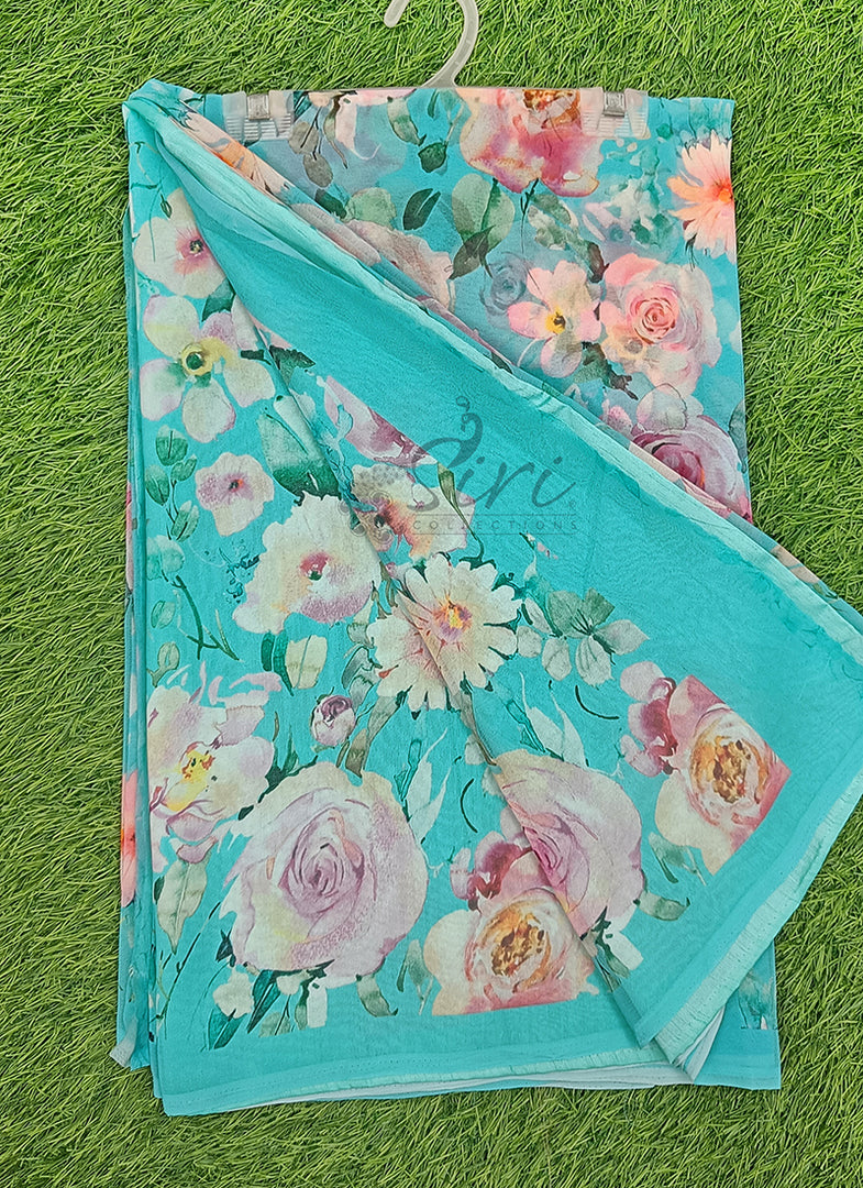 Lovely Digital Print Georgette Saree