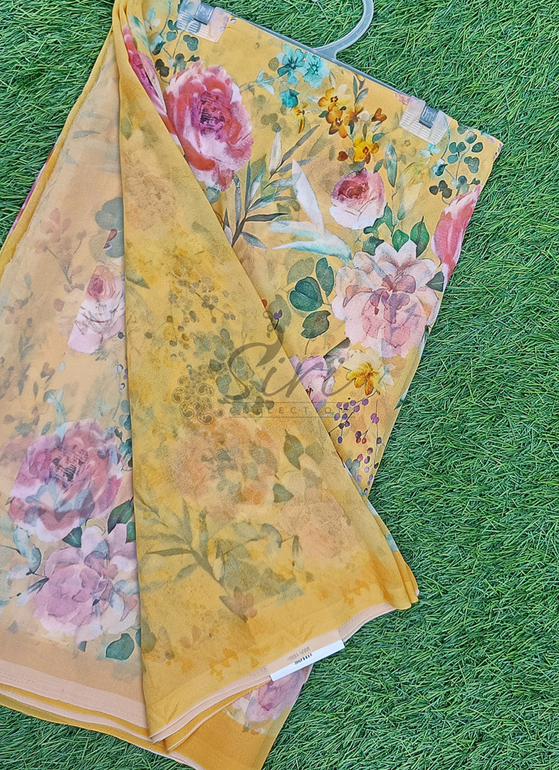 Lovely Digital Print Georgette Saree