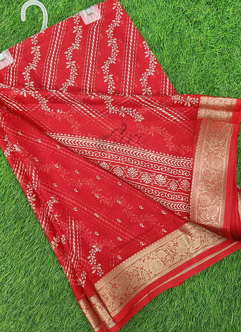 Lovely Printed Georgette Saree