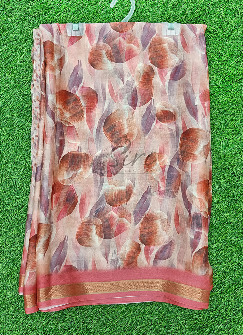 Lovely Digital Print Moss Georgette Saree
