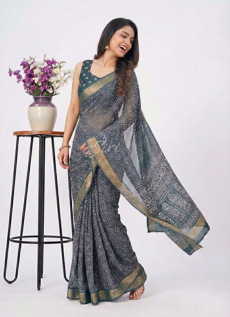 Lovely Printed Georgette Saree