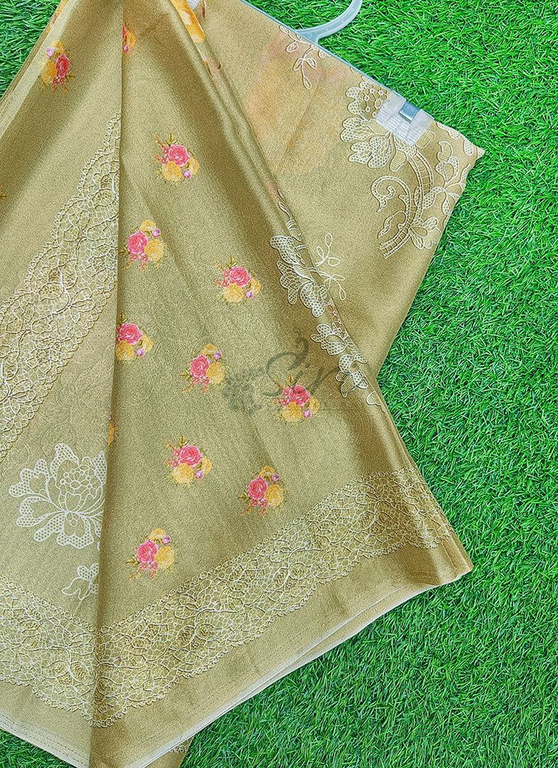 Latest Digital Print Crepe Georgette Saree