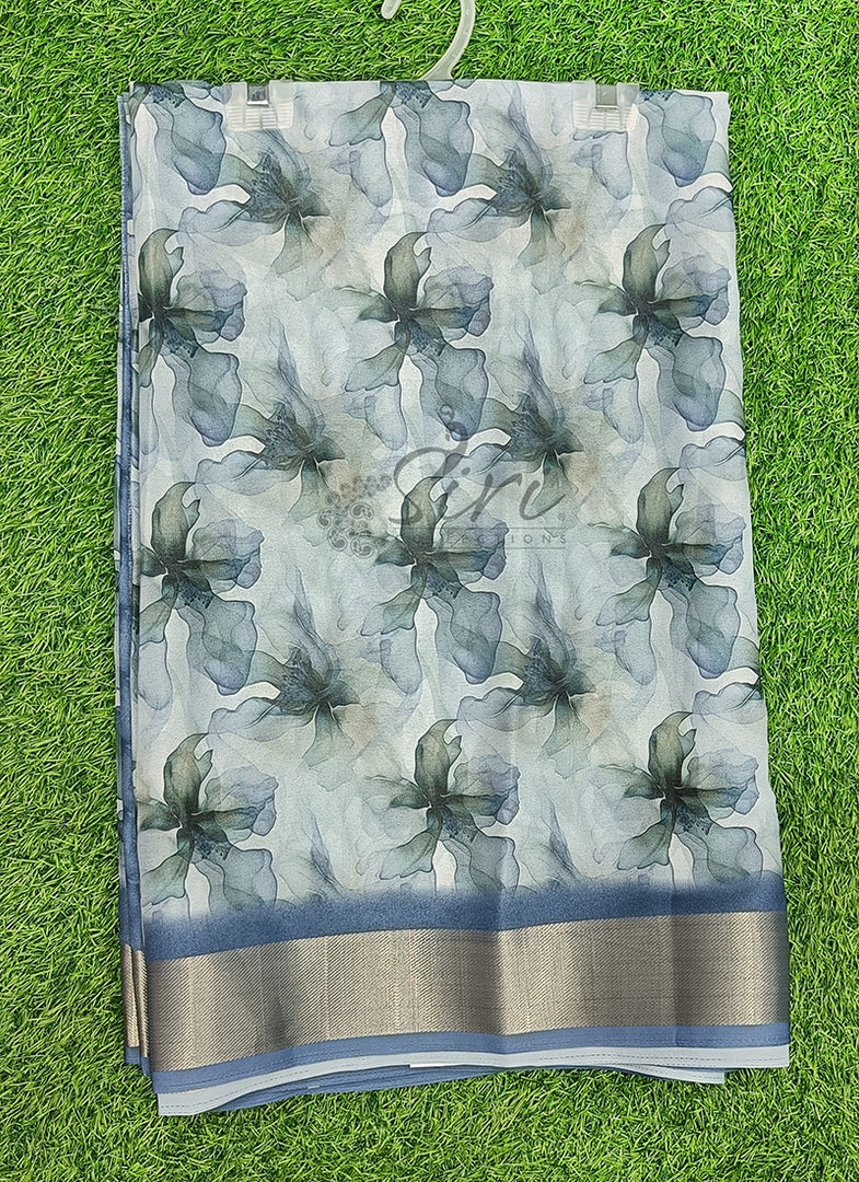 Lovely Digital Print Moss Georgette Saree