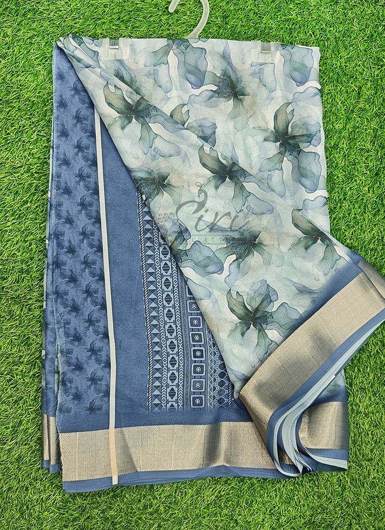 Lovely Digital Print Moss Georgette Saree