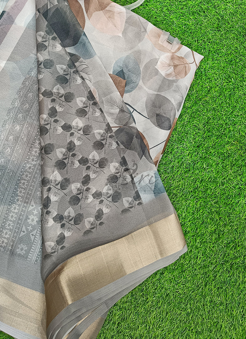 Lovely Digital Print Moss Georgette Saree