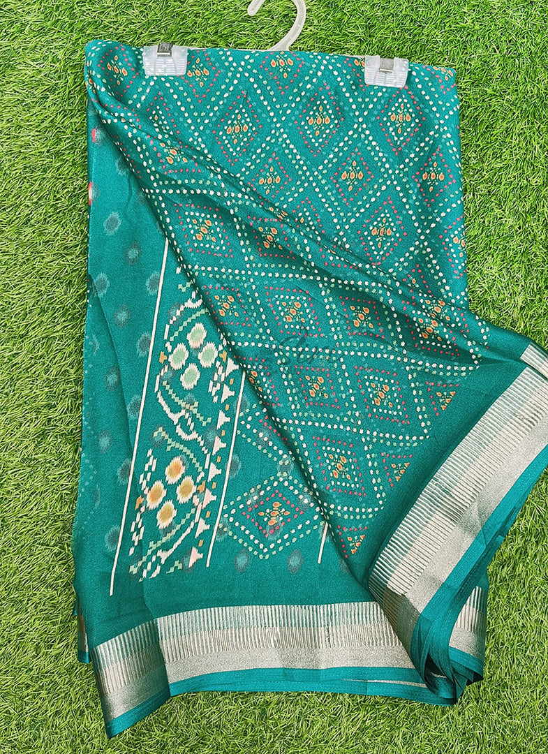 Beautiful Printed Moss Georgette Saree
