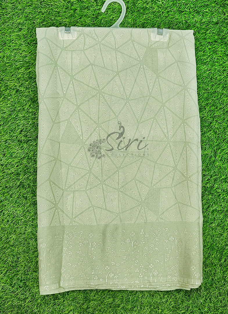 Beautiful Printed Moss Georgette Saree