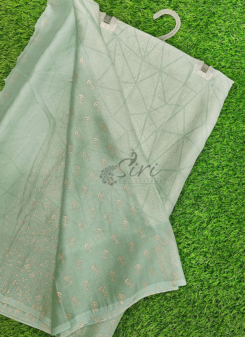 Beautiful Printed Moss Georgette Saree