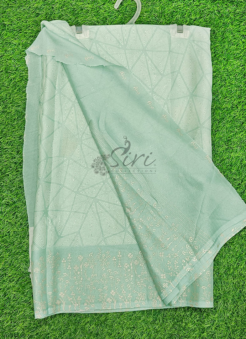 Beautiful Printed Moss Georgette Saree