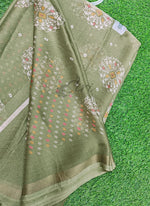 Load image into Gallery viewer, Beautiful Printed Moss Georgette Saree