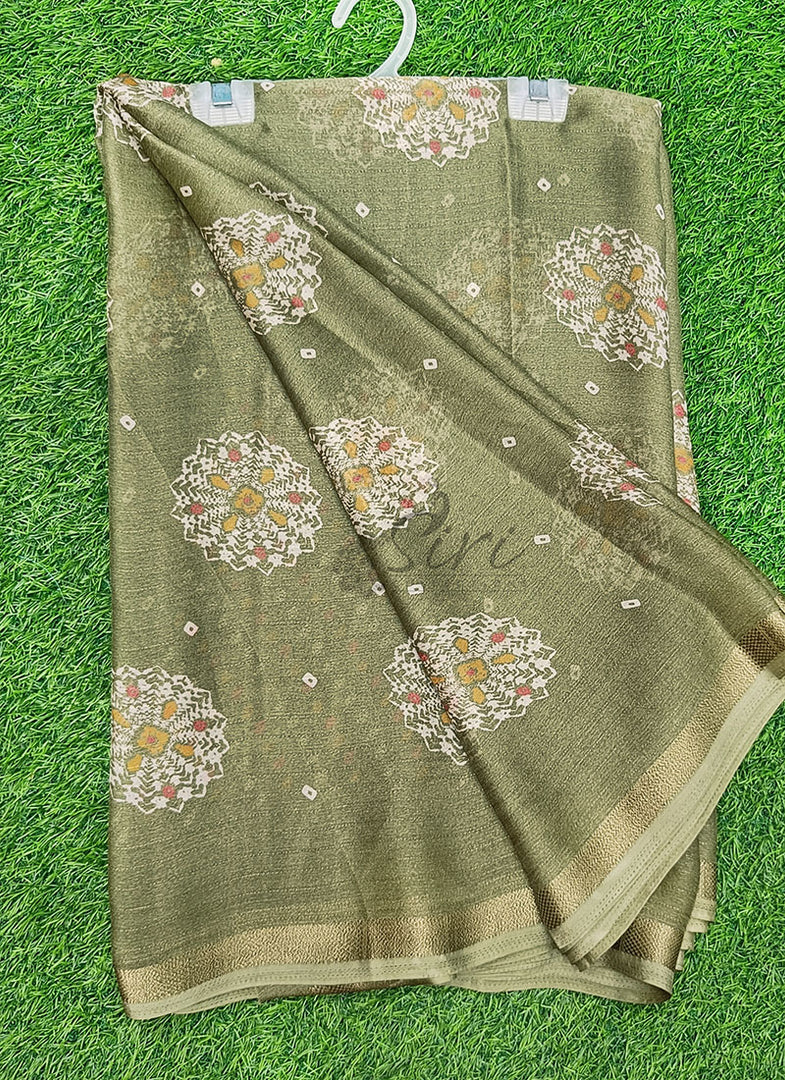 Beautiful Printed Moss Georgette Saree