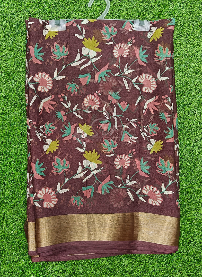 Beautiful Printed Moss Georgette Saree