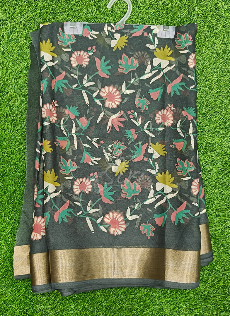 Beautiful Printed Moss Georgette Saree