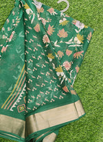 Load image into Gallery viewer, Beautiful Printed Moss Georgette Saree