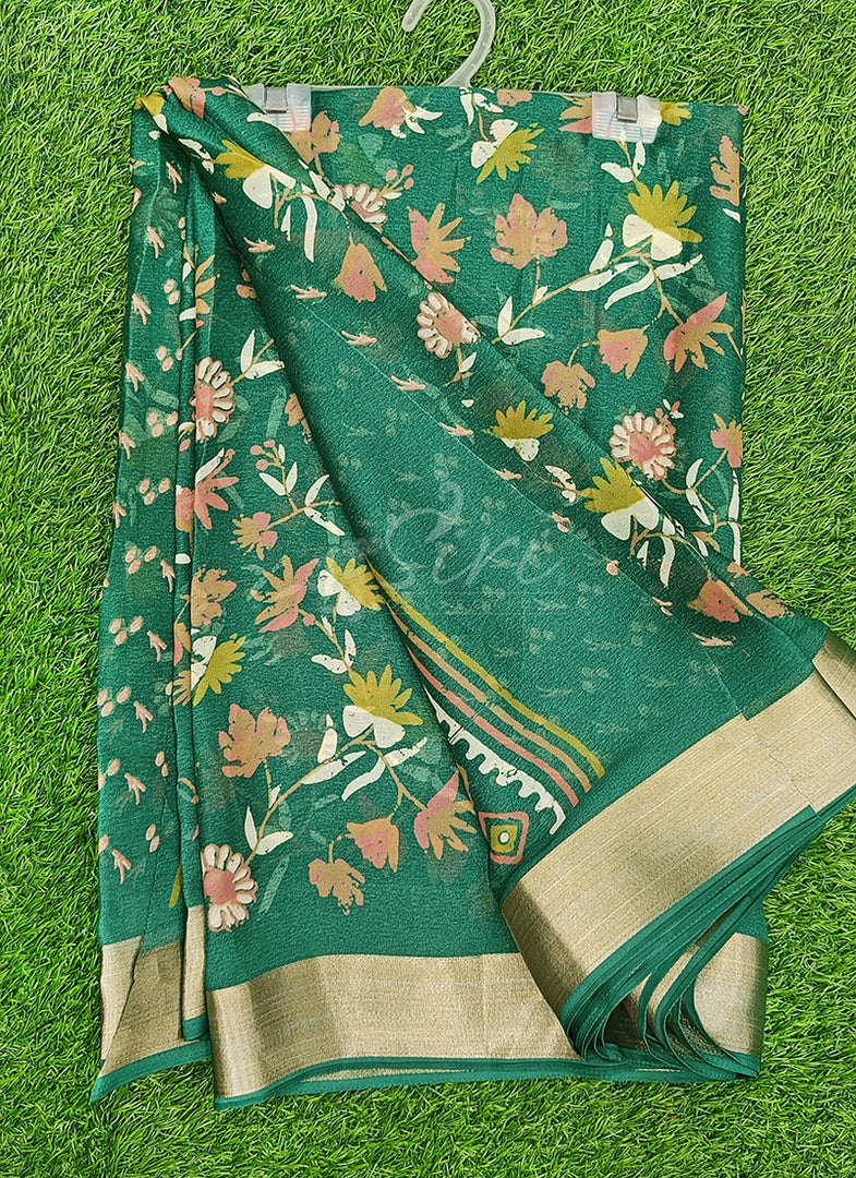 Beautiful Printed Moss Georgette Saree
