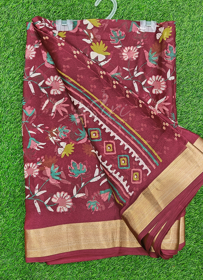 Beautiful Printed Moss Georgette Saree