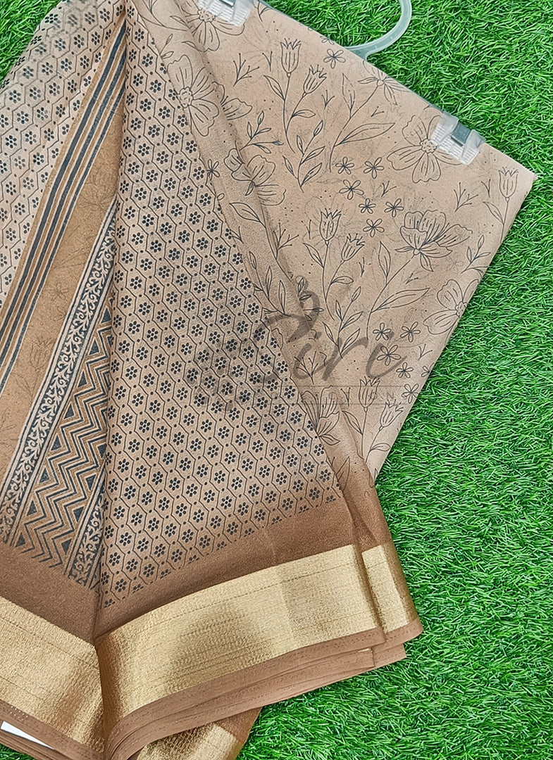 Beautiful Printed Moss Georgette Saree