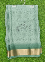 Load image into Gallery viewer, Beautiful Printed Moss Georgette Saree