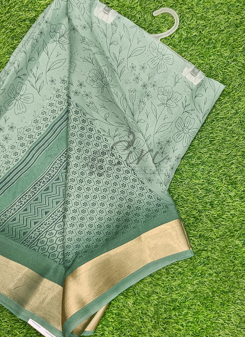 Beautiful Printed Moss Georgette Saree