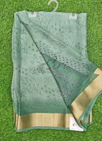 Load image into Gallery viewer, Beautiful Printed Moss Georgette Saree