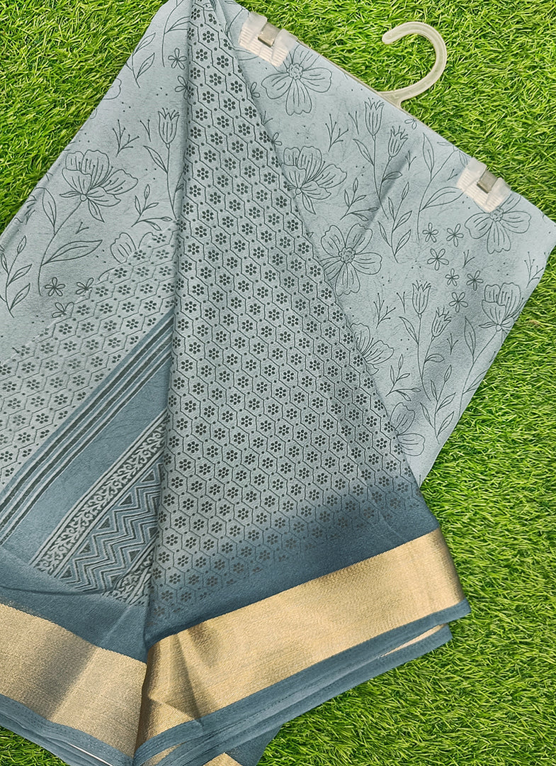 Beautiful Printed Moss Georgette Saree