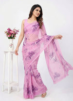 Load image into Gallery viewer, Latest Beautiful Digital Print Floral Georgette Saree