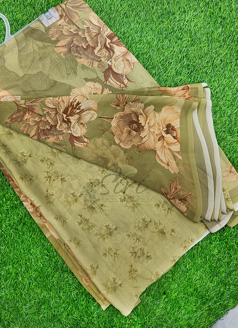 Latest Beautiful Digital Print Floral Georgette Saree