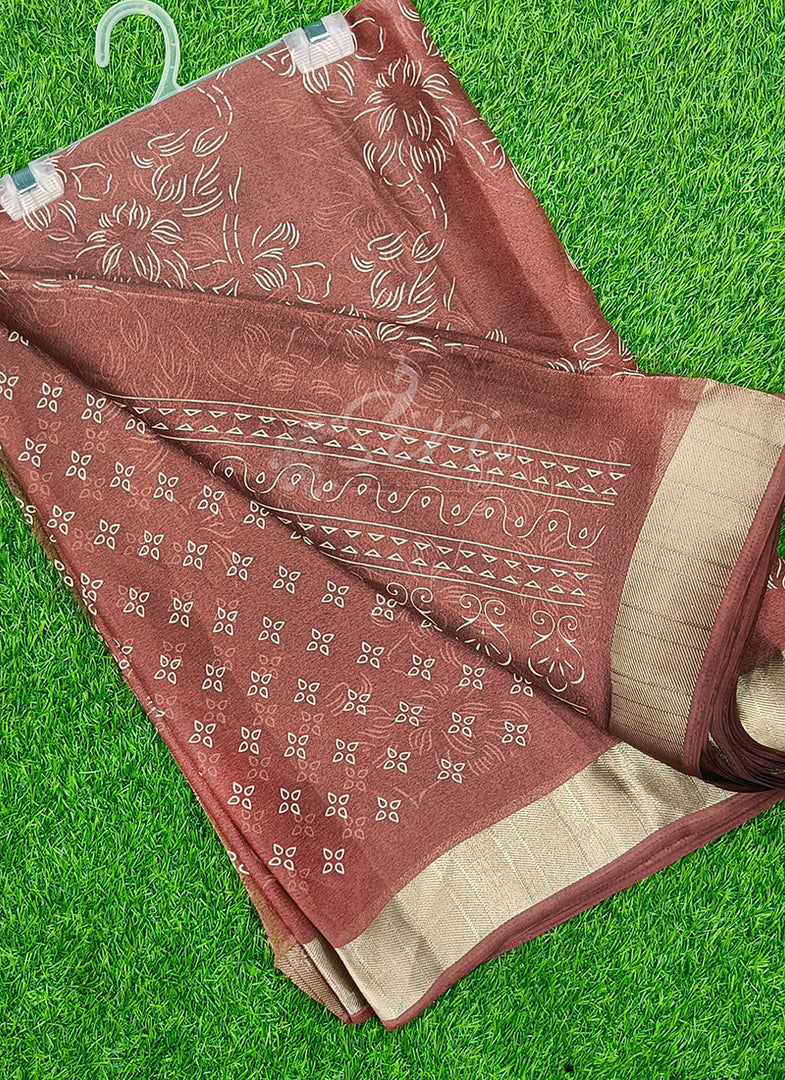 Beautiful Printed Moss Georgette Saree