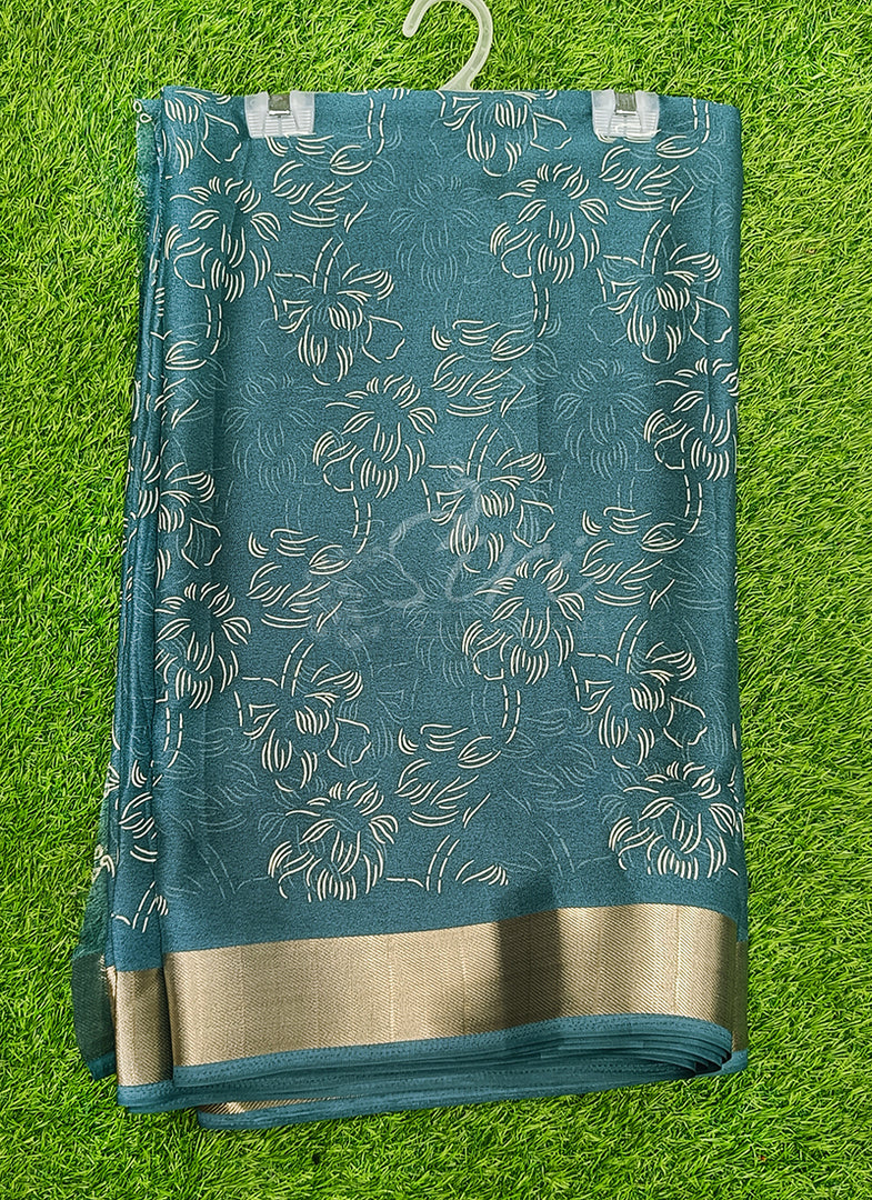 Beautiful Printed Moss Georgette Saree