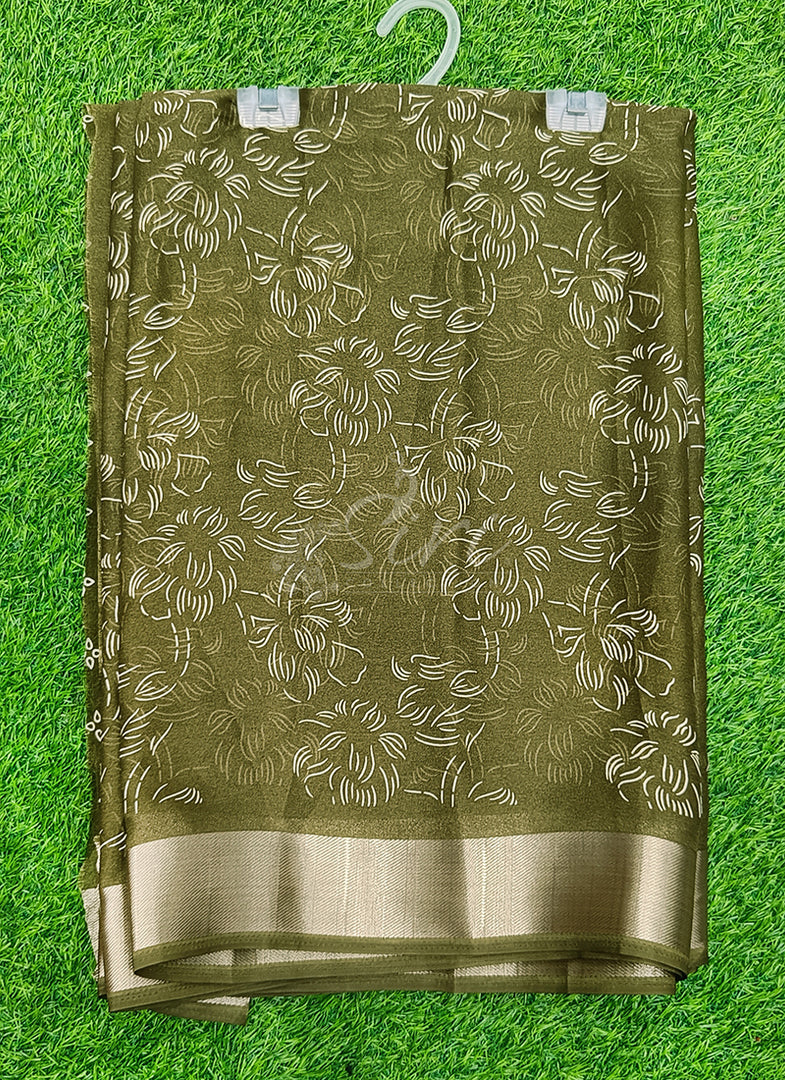 Beautiful Printed Moss Georgette Saree