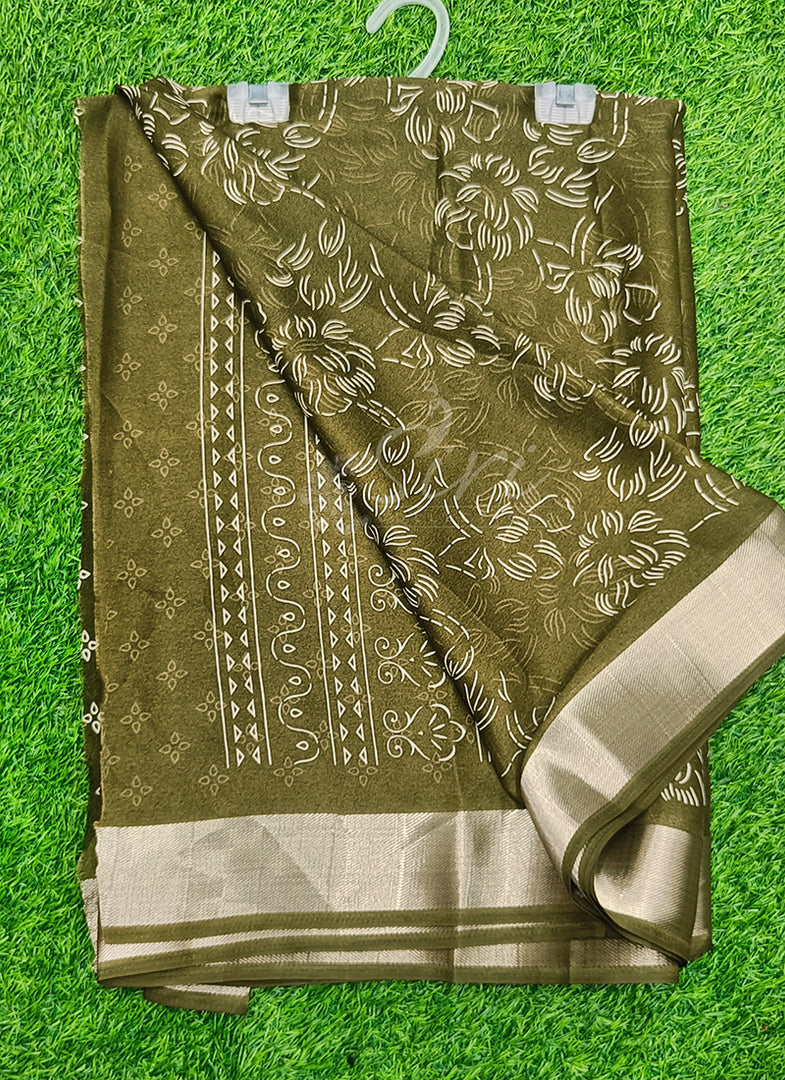 Beautiful Printed Moss Georgette Saree