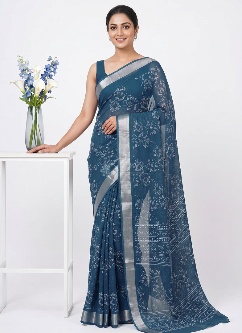 Beautiful Printed Moss Georgette Saree