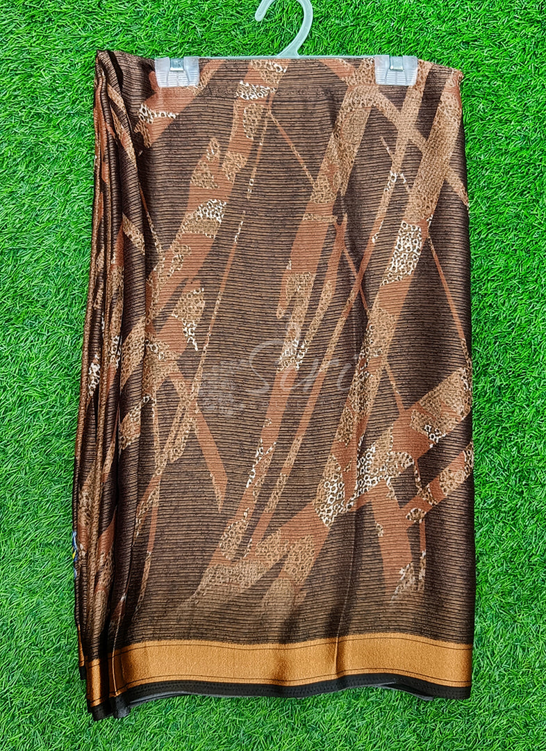 Trendy Digital Print Georgette Saree in Fine Shimmer Stipes