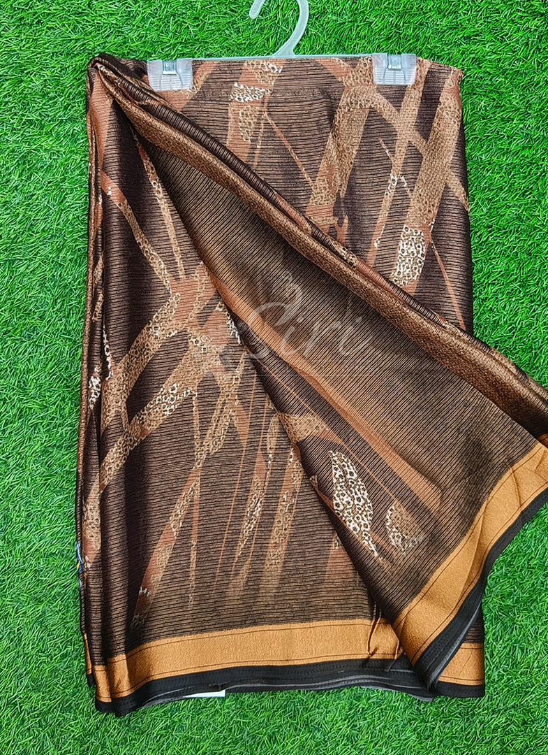 Trendy Digital Print Georgette Saree in Fine Shimmer Stipes