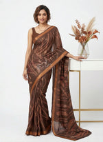 Load image into Gallery viewer, Trendy Digital Print Georgette Saree in Fine Shimmer Stipes