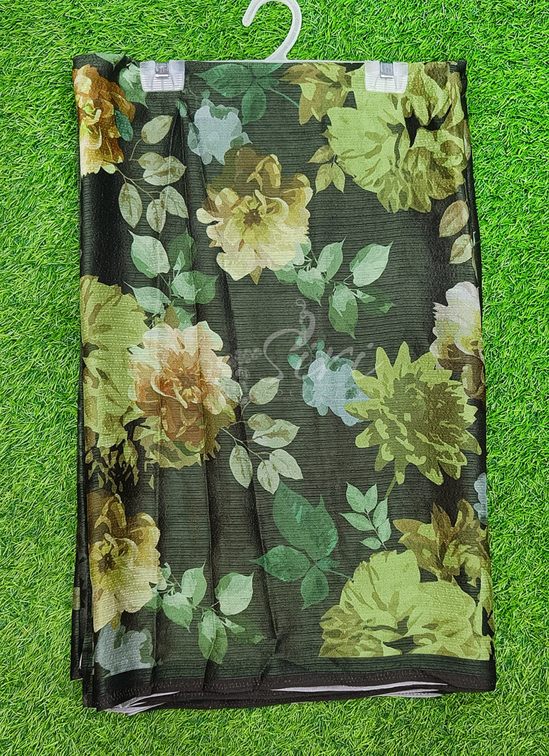 Trendy Digital Print Georgette Saree in Fine Shimmer Stripes