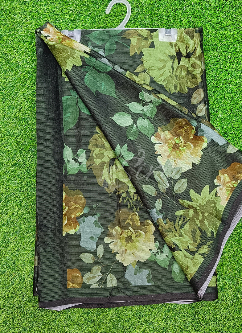 Trendy Digital Print Georgette Saree in Fine Shimmer Stripes