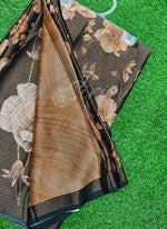 Load image into Gallery viewer, Trendy Digital Print Georgette Saree in Fine Shimmer Stripes