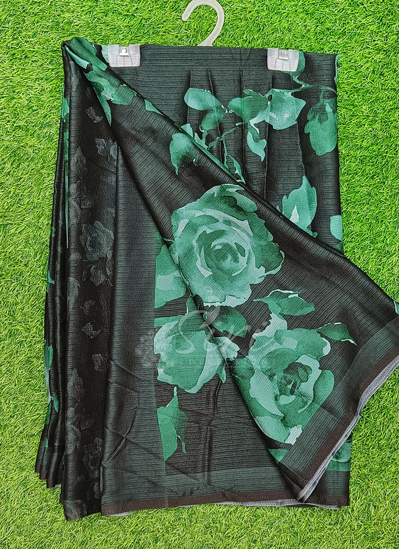 Trendy Digital Print Georgette Saree in Fine Shimmer Stripes