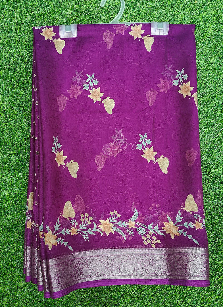 Latest Printed Kalki Georgette Saree with Blouse