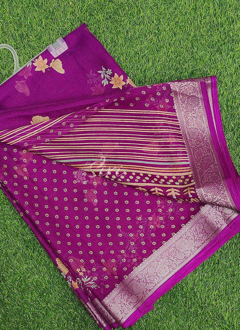 Latest Printed Kalki Georgette Saree with Blouse