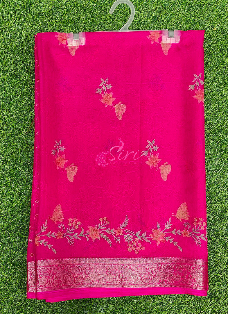 Latest Printed Kalki Georgette Saree with Blouse